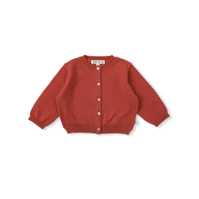 ADORABLE SHORT CARDIGAN-brick red