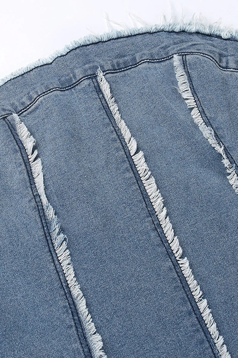 BE750 Denim Tube Pencil Mini Dress