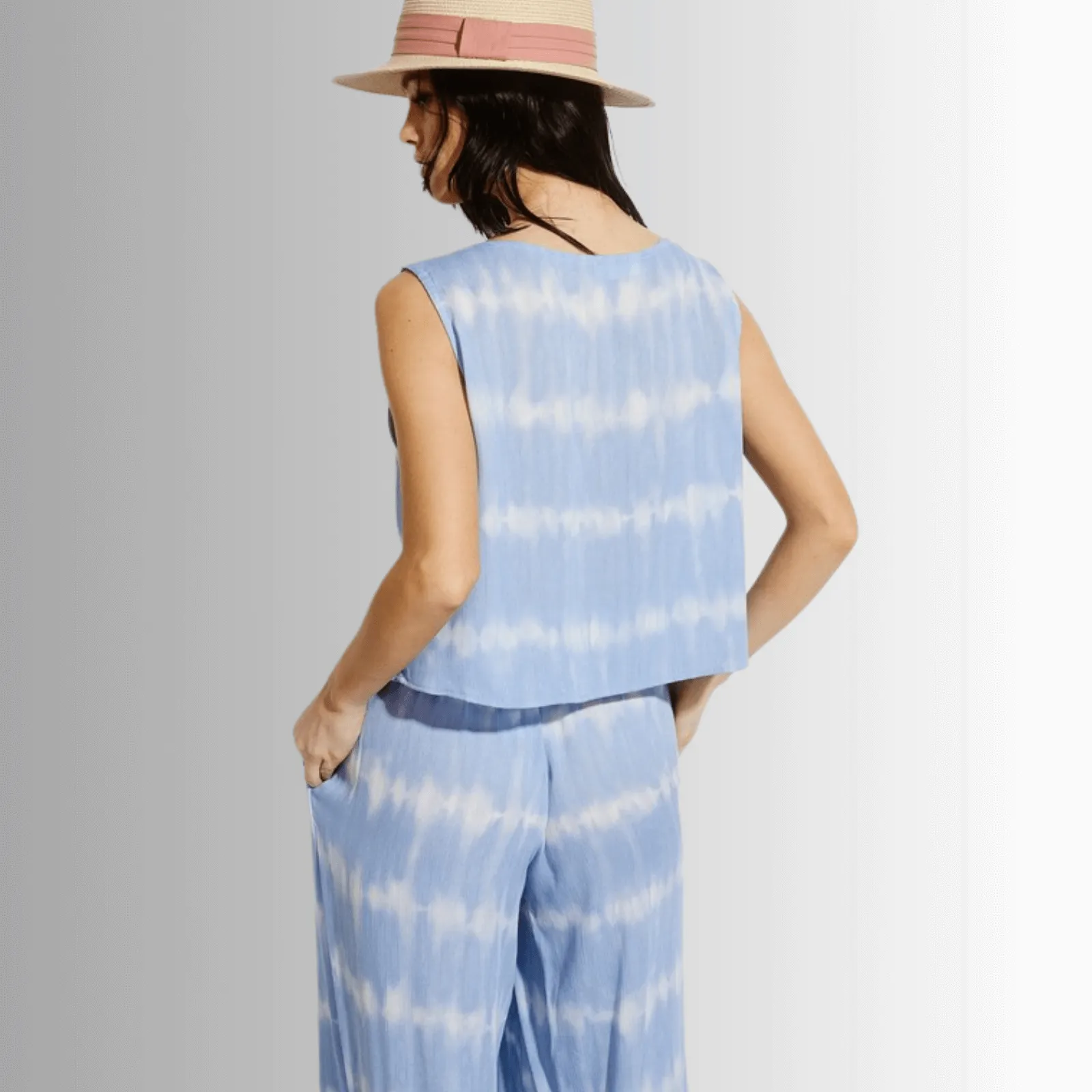 Beach and Lounge Striped Casual Pants Set - Clearance Final Sale