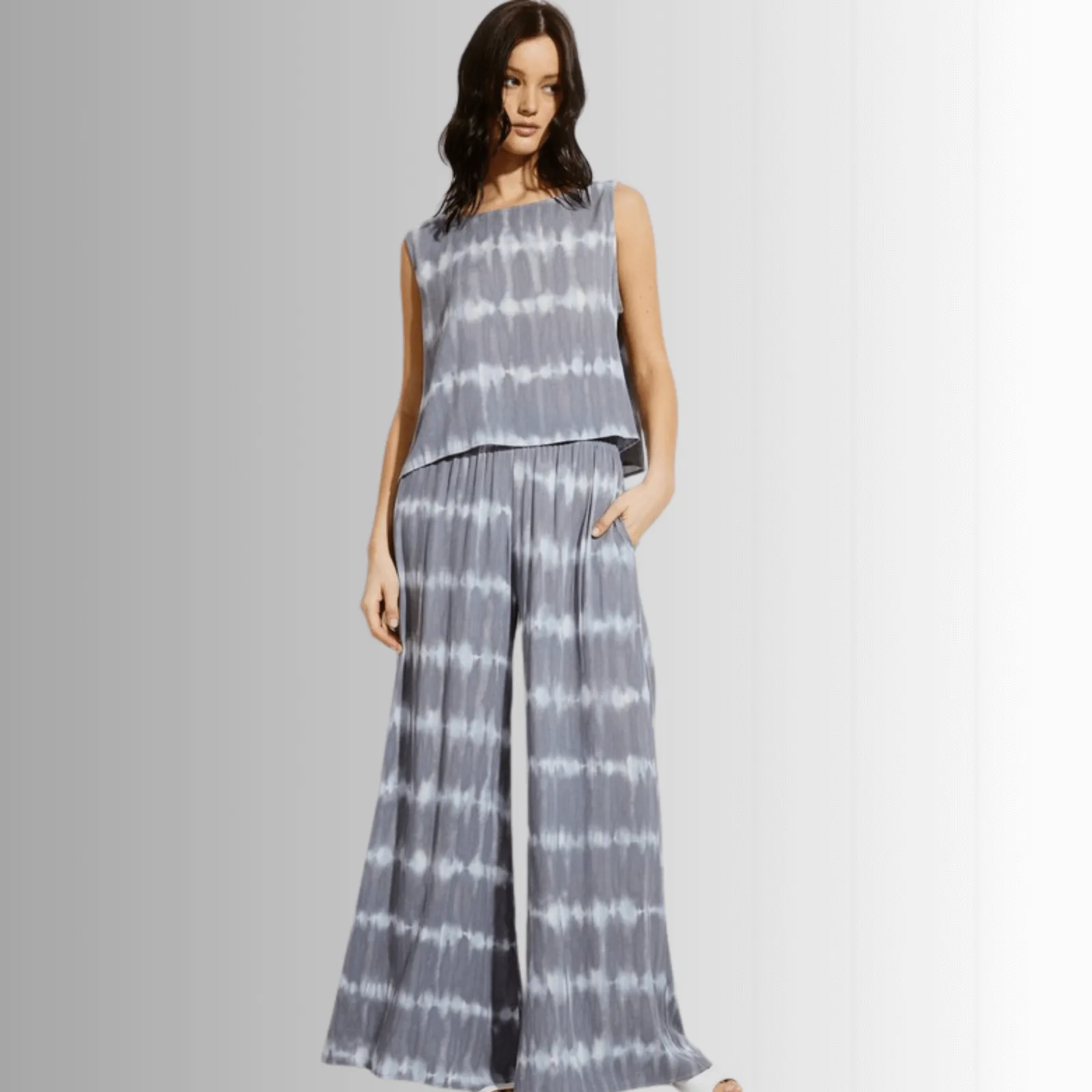 Beach and Lounge Striped Casual Pants Set - Clearance Final Sale