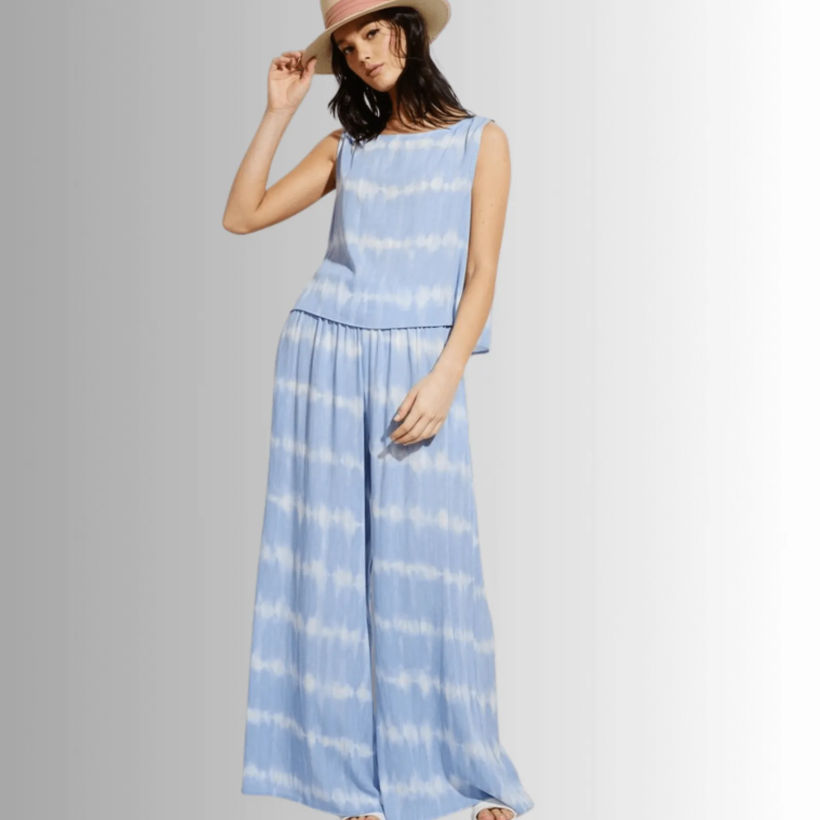 Beach and Lounge Striped Casual Pants Set - Clearance Final Sale