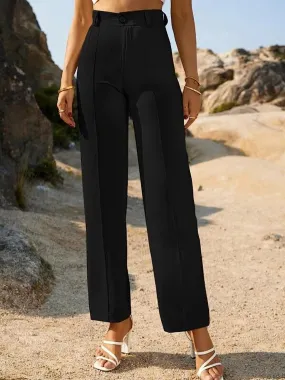 Black High-Rise Palazzo Trousers