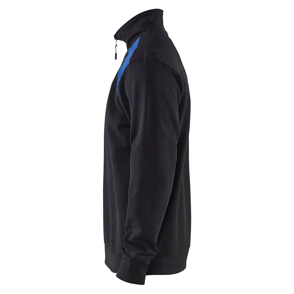 Bl&#xE5;kl&#xE4;der&#x20;3353-1158&#x20;Sweatshirt&#x20;Half-Zip&#x20;-&#x20;Black&#x2F;Cornflower&#x20;Blue