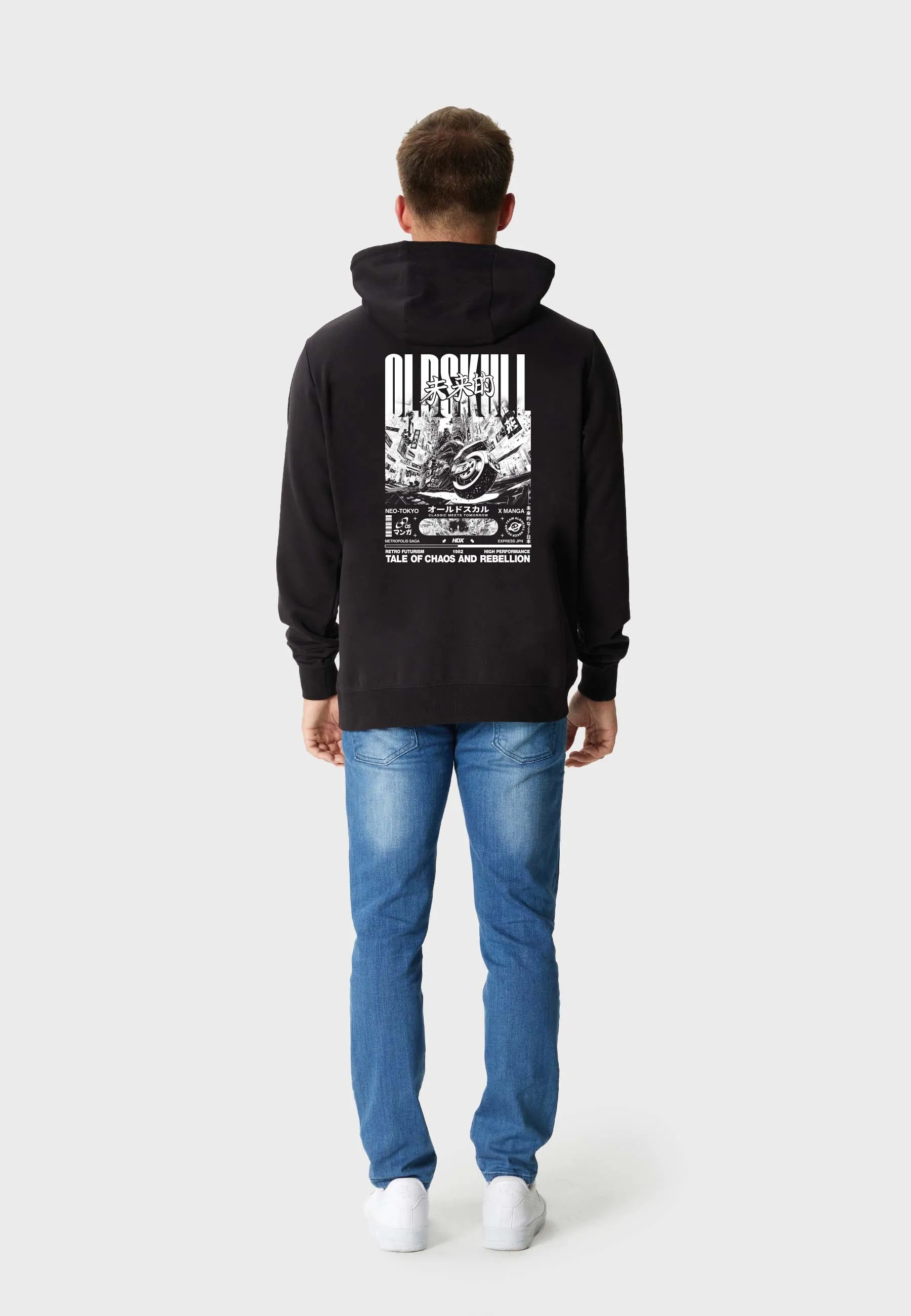Cyber Racer Backprint Hoodie Black