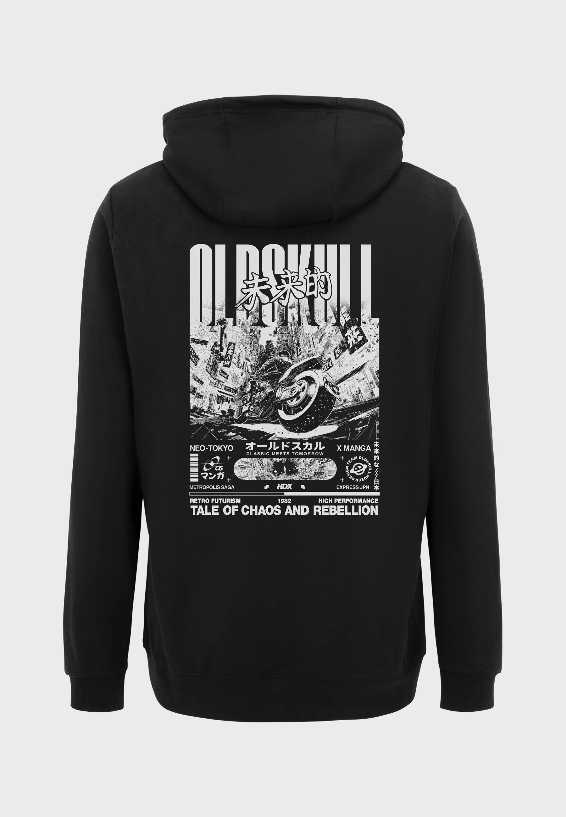 Cyber Racer Backprint Hoodie Black