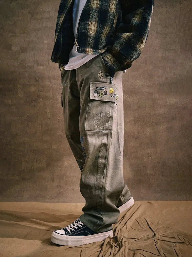 Digital Badge Pants Washed Green
