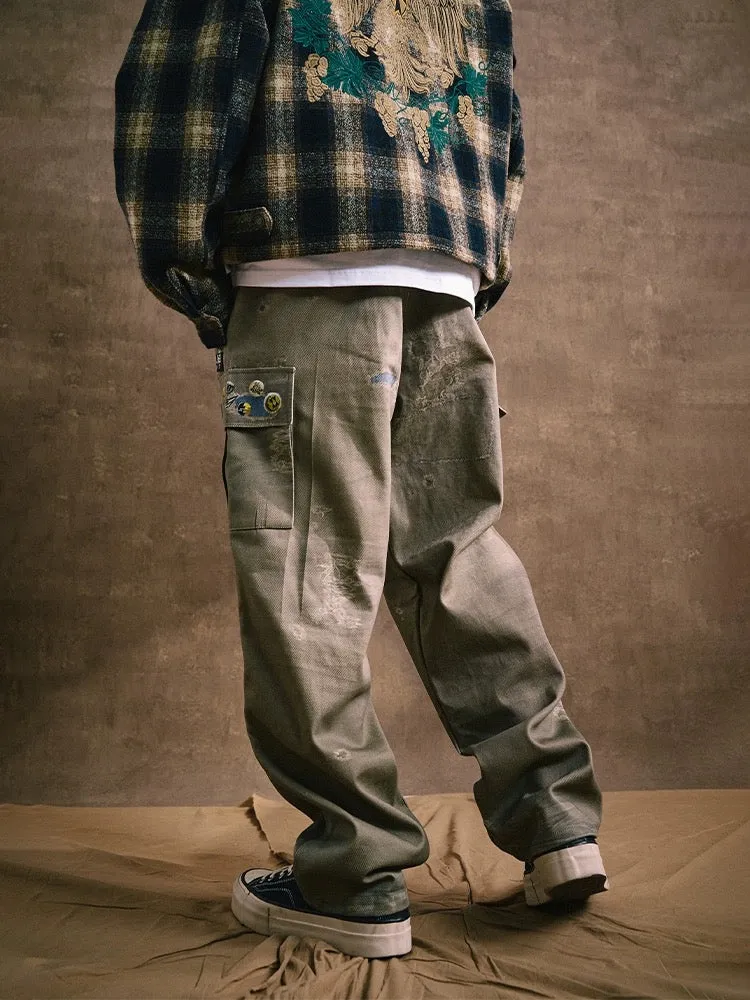 Digital Badge Pants Washed Green
