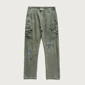 Digital Badge Pants Washed Green