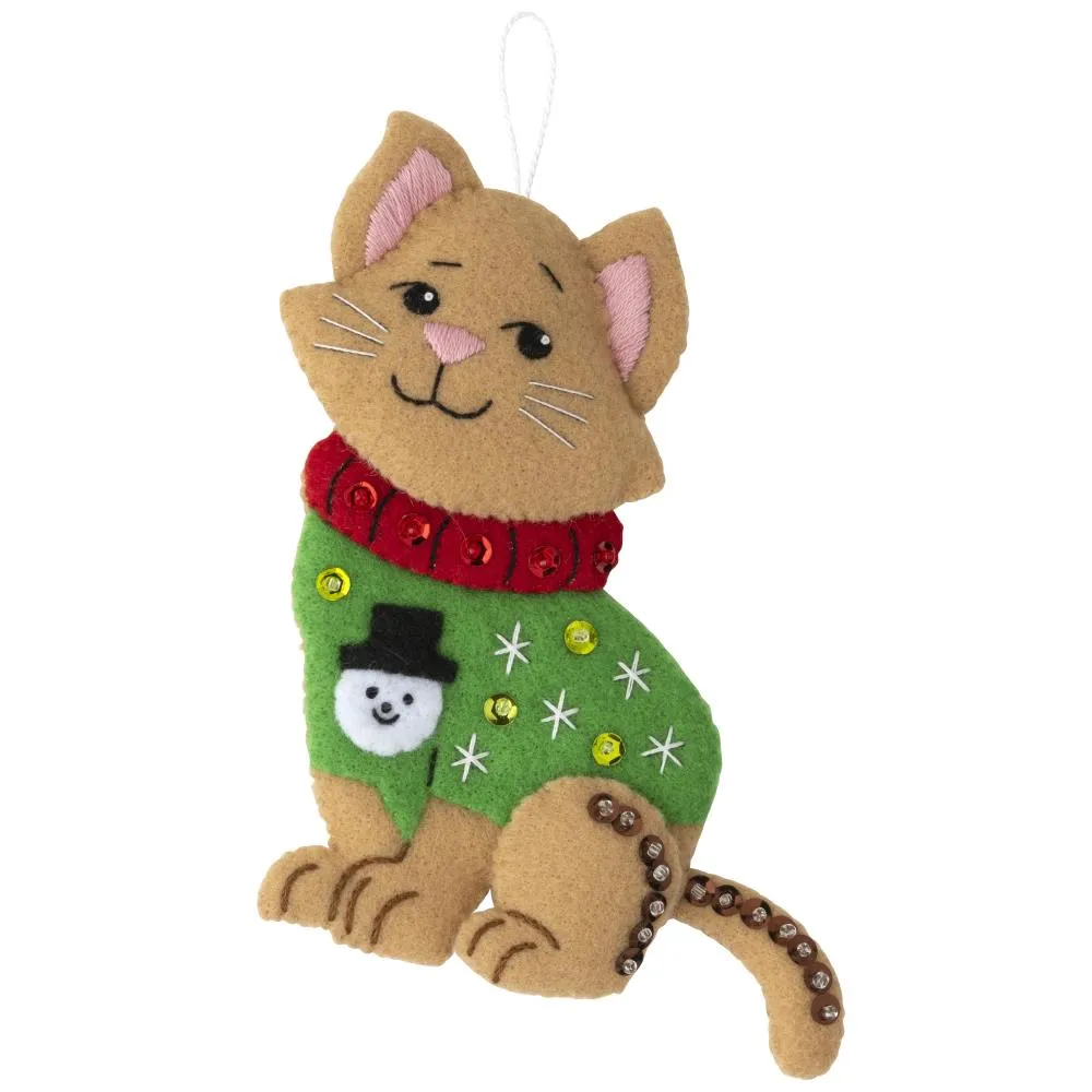 DIY Bucilla Cats in Ugly Sweaters Kittens Christmas Tree Ornament Kit
