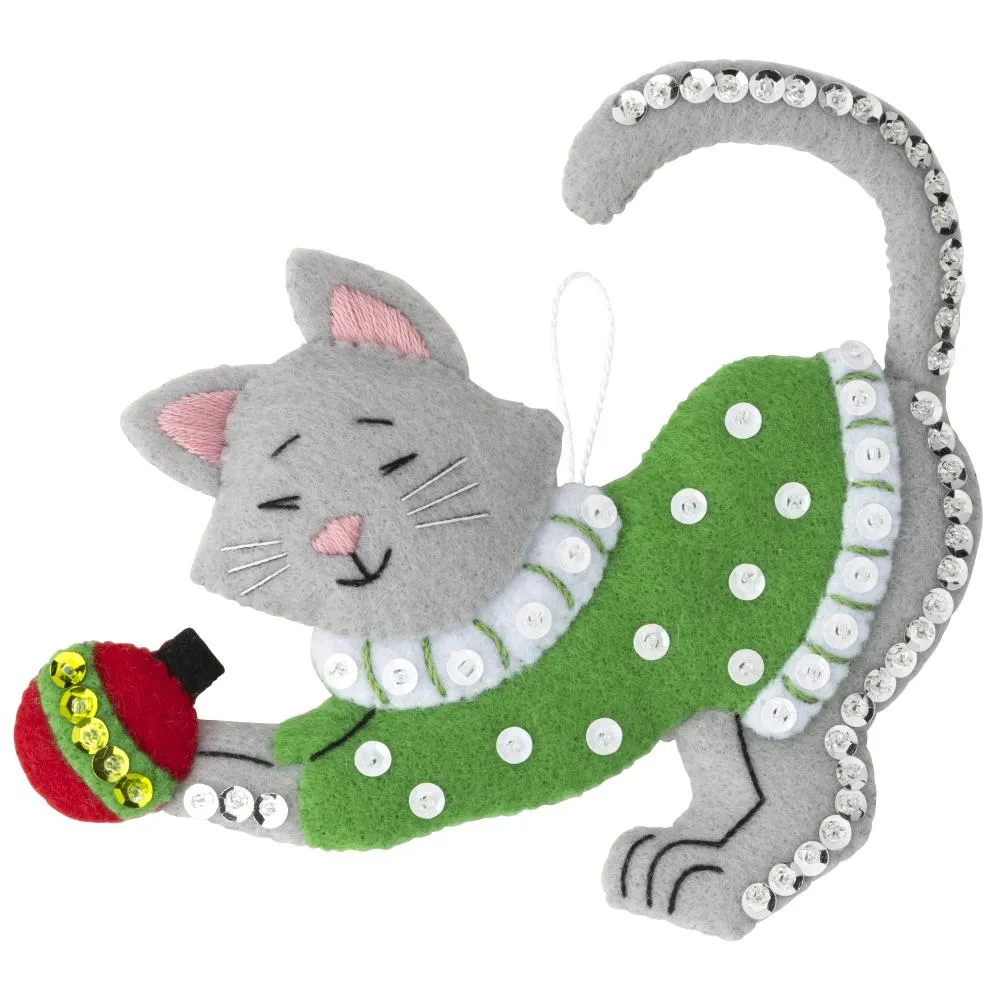 DIY Bucilla Cats in Ugly Sweaters Kittens Christmas Tree Ornament Kit