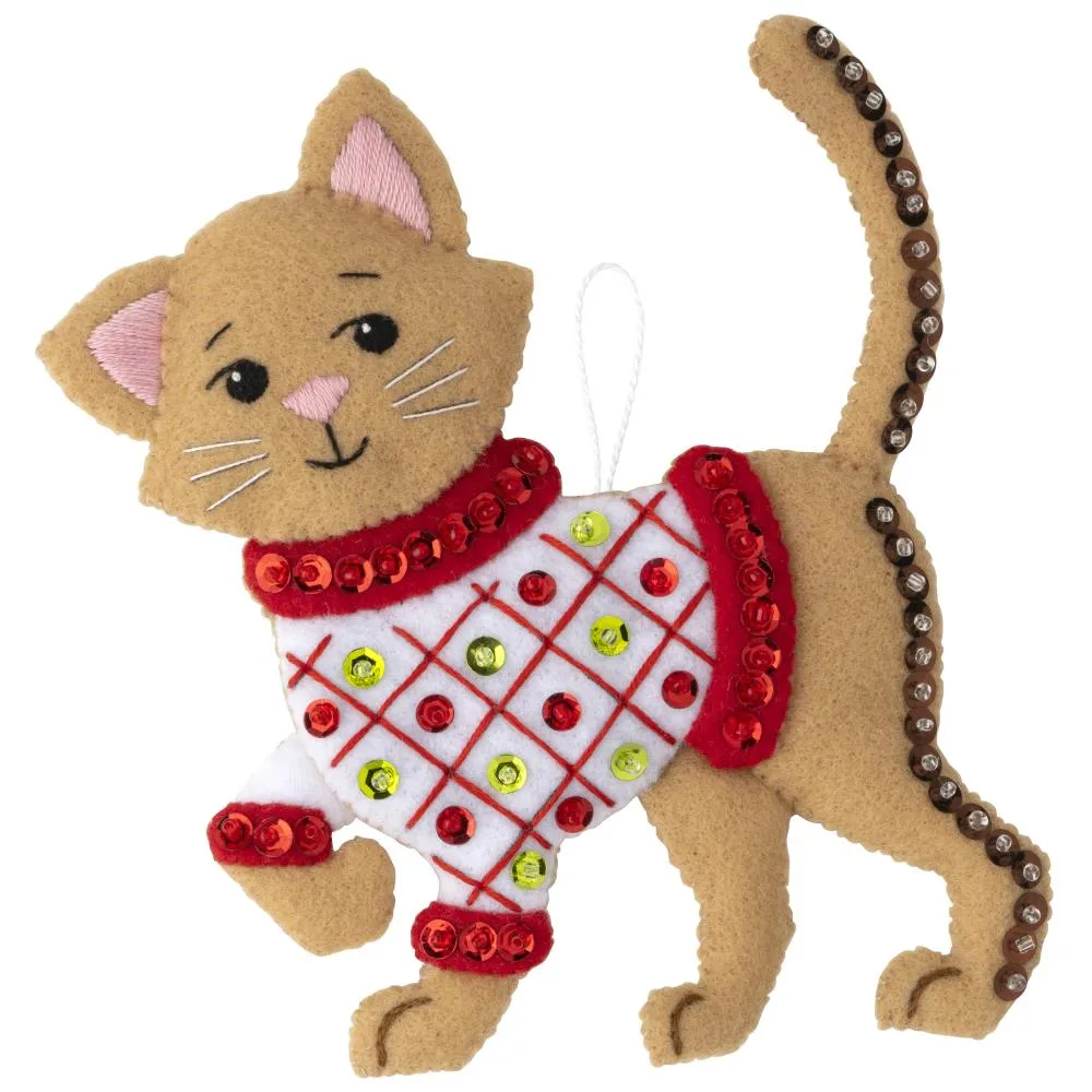DIY Bucilla Cats in Ugly Sweaters Kittens Christmas Tree Ornament Kit