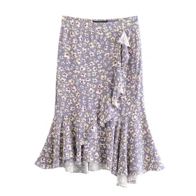 FLORAL HIGH WAIST SKIRT
