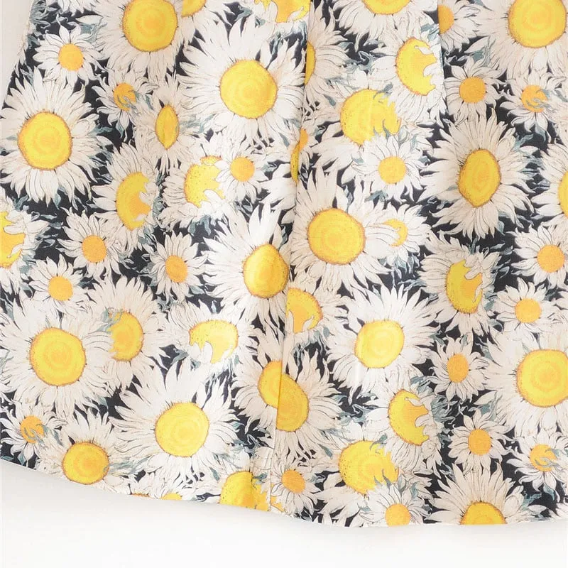 FLORAL PRINT LINEN MINI SKIRT