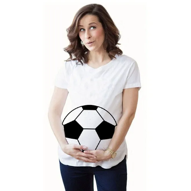 Football Print Pregnant T-shirt
