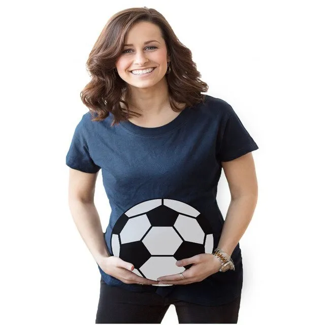Football Print Pregnant T-shirt