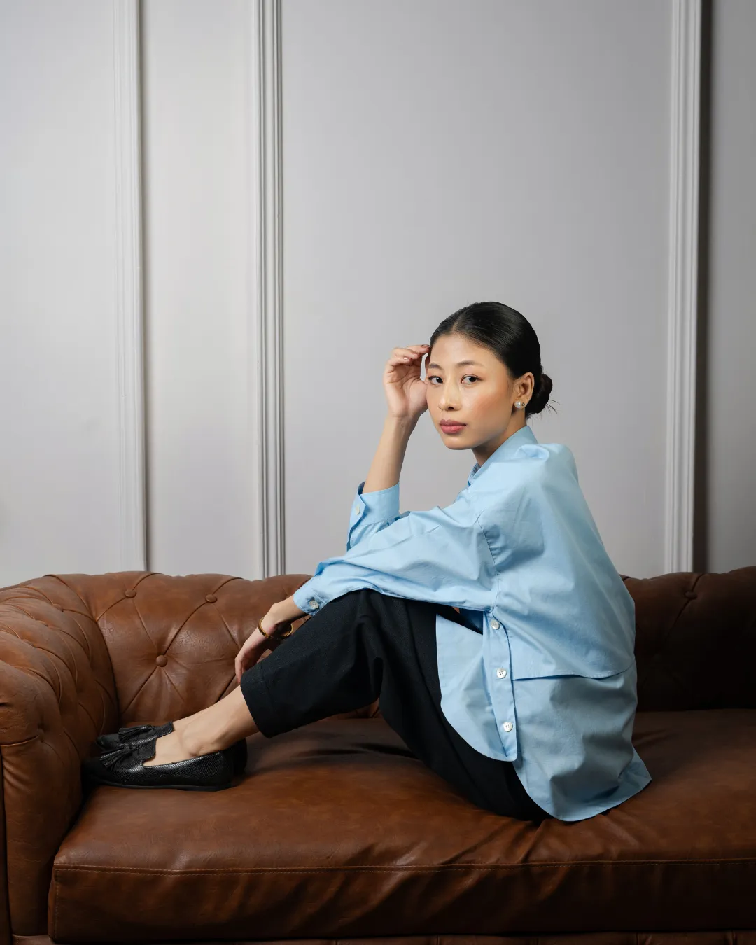 Jiyū Oversized Flap Shirt : Baby Blue