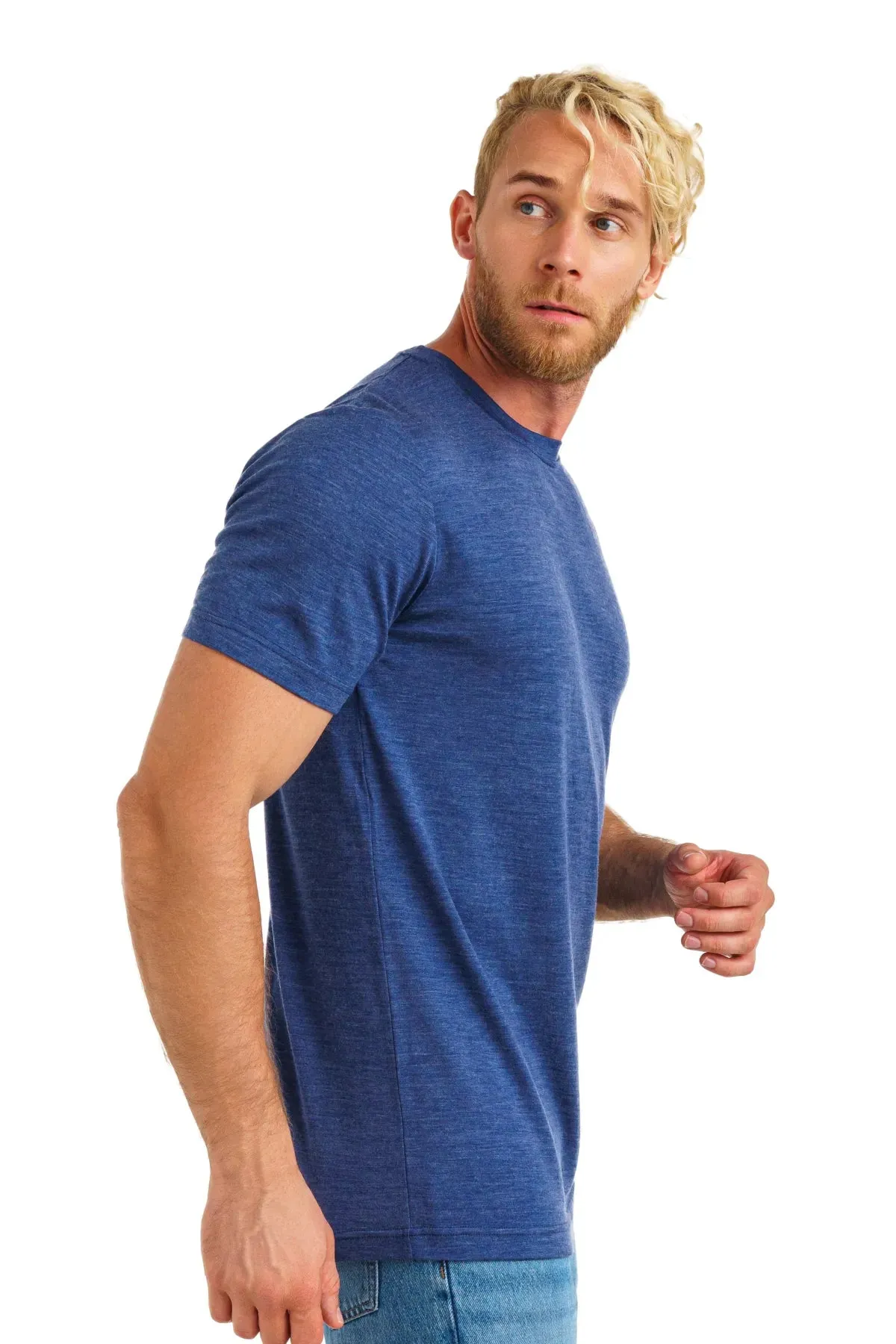 Men's Merino T-shirt 165 Chicago Blues Melange ( socks)