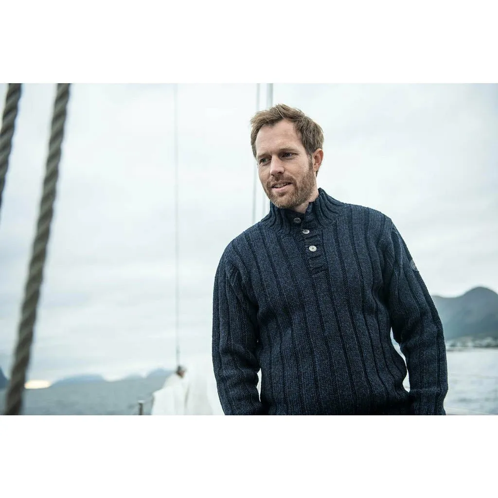 NANSEN RIB KNIT DARK BLUE MELANGE