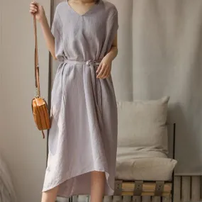 Women Cotton Dresses  Summer Dresses Women Long  Dresses Short Sleeve D9425